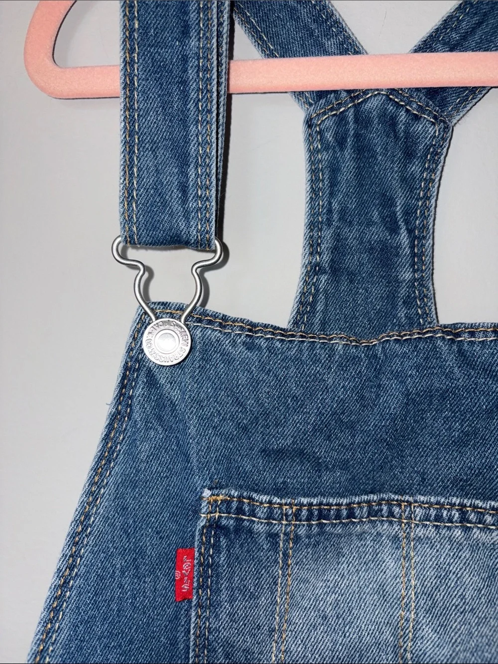 Levi's Dark Blue Kids Denim Short Overalls Size 12